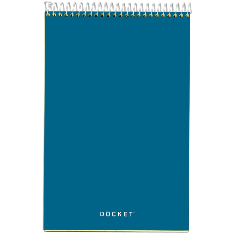 TOPS Docket Steno Book - 100 Sheets - Coilock - 6" x 9" Sheet Size - Canary Paper - Forest Green Chipboard Cover - Perforated, Hard Cover, Rigid - 1 Each