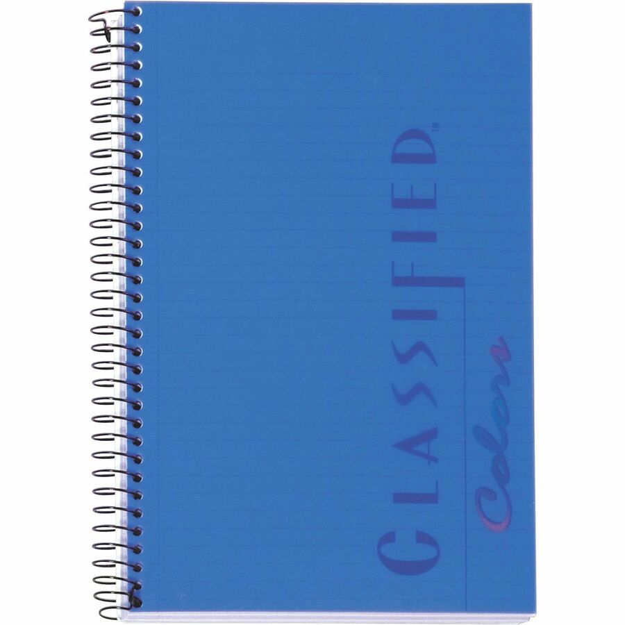 TOPS Classified Business Notebooks - 100 Sheets - 20 lb Basis Weight - 5 1/2" x 8 1/2" Sheet Size - Indigo Paper - Indigo Plastic Cover - Heavyweight, Perforated, Hard Cover - 1 Each