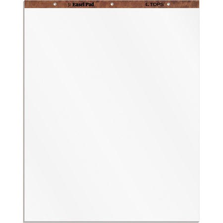 TOPS Plain Paper Easel Pads - 50 Sheets - Plain - 16 lb Basis Weight - 27" x 34" Sheet Size - White Paper - Perforated, Bond Paper, Leatherette Head Strip - 2 / Carton