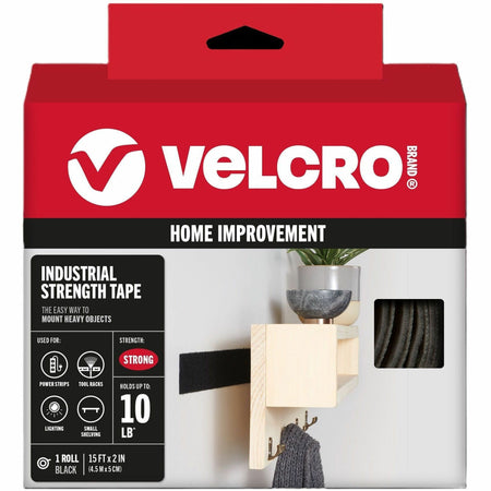 VELCRO®  90197 Heavy Duty Industrial Strength - 15 ft Length x 2" Width - Black - Temperature Resistant, Water Proof - For Holding Roll - 1 Roll