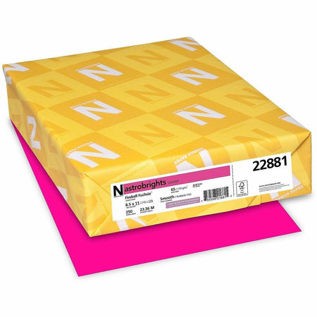 Astrobrights Color Card Stock - Fireball Fuchsia - Letter - 8 1/2" x 11" - 65 lb Basis Weight - Smooth - Acid-free, Lignin-free, Durable, Heavyweight - Fireball Fuchsia - 250 / Pack