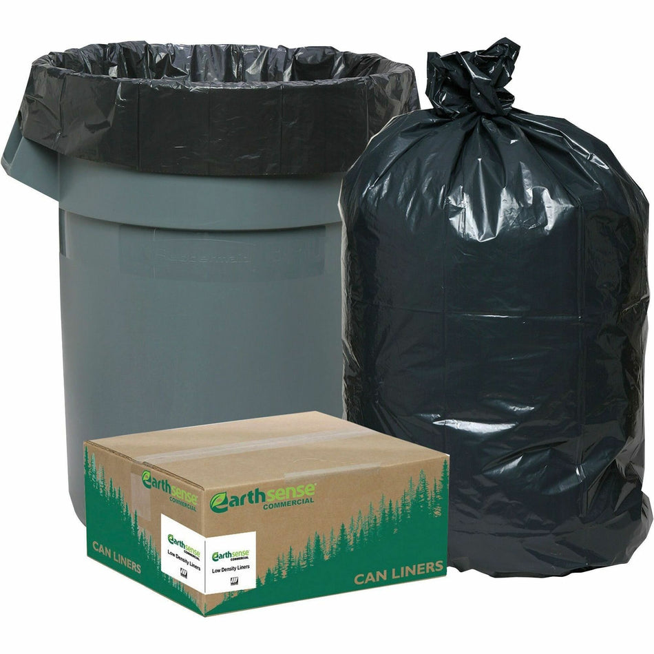 Berry Reclaim Heavy-Duty Recycled Can Liners - Small Size - 10 gal Capacity - 23" Length x 24" Width x 0.85 mil (22 Micron) Thickness - Low Density - Black - Plastic - Recycled - 500 / Carton