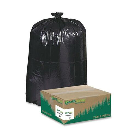 Berry Reclaim Heavy-Duty Recycled Can Liners - Large Size - 45 gal Capacity - 46" Length x 40" Width x 1.25 mil (32 Micron) Thickness - Low Density - Black - Plastic - Recycled - 100 / Carton