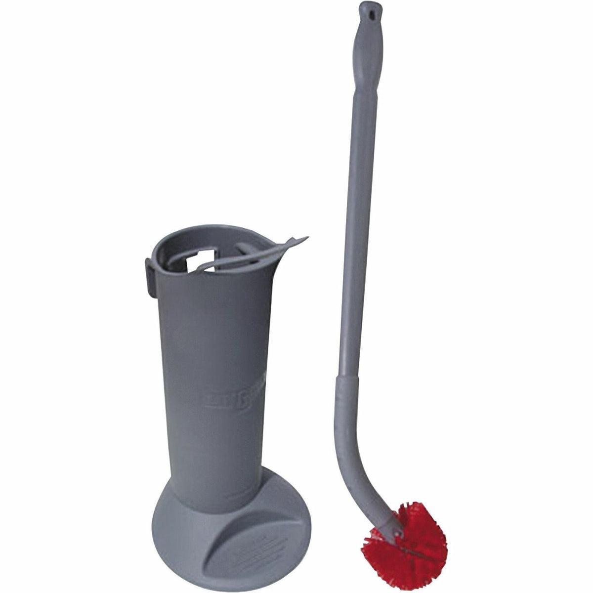 Unger Ergo Toilet Bowl Brush Set - Nylon Bristle - 26" Handle Length - Plastic Handle - Gray - 1 Kit