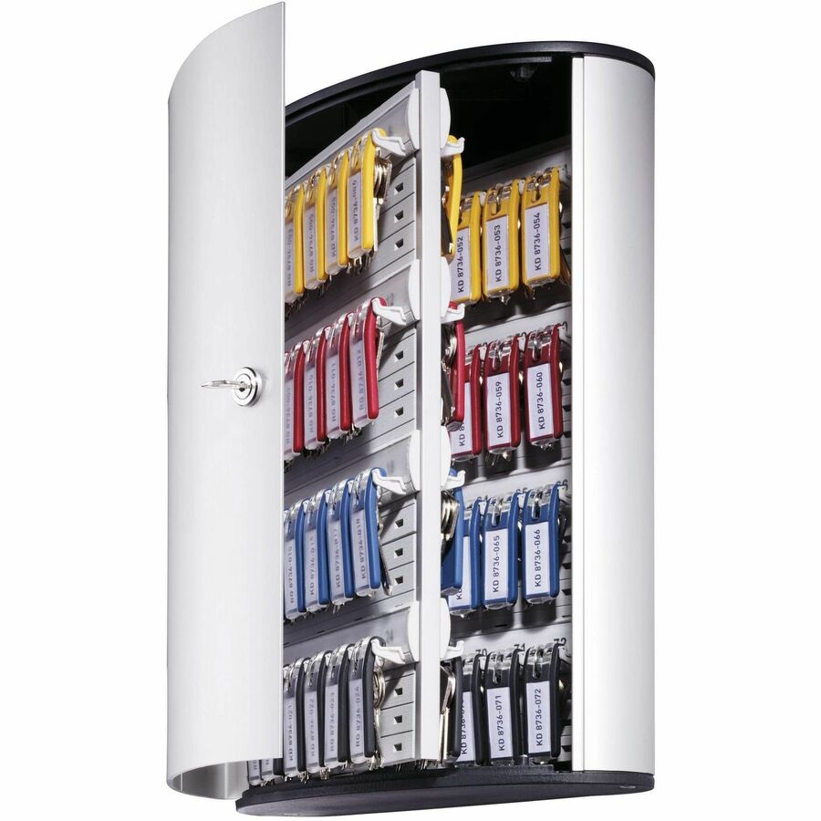 DURABLE 72-Key Brushed Aluminum Key Cabinet - Alternate-Image1