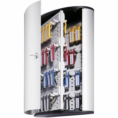 DURABLE 72-Key Brushed Aluminum Key Cabinet - Left
