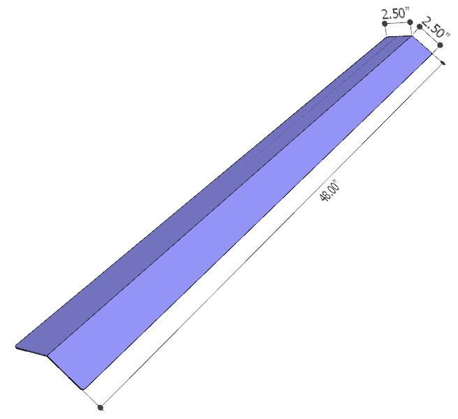 Corner Guard, 135 degree, 48" x 2.5" x 2.5", 10pk