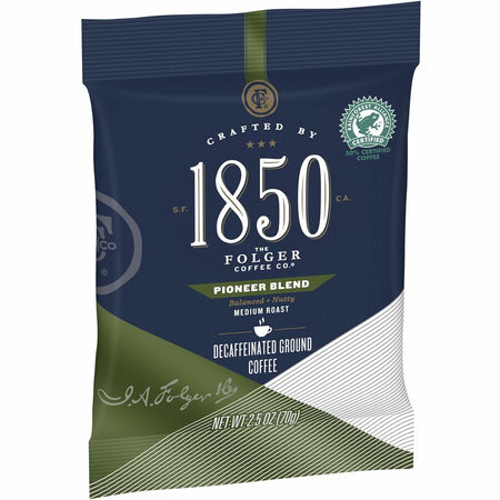 1850 Ground Pioneer Blend Decaf Coffee - Medium - 2.5 oz - Decaffeinated - 24 / Carton