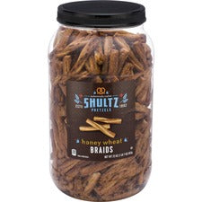 Office Snax Honey Wheat Braided Pretzels - 1.50 lb Tub - Sweet & Savory Snack - Snacks