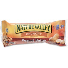NATURE VALLEY Peanut Butter Granola Bars - Crunchy Snack - 1.50 oz - 18/Box - Snacks