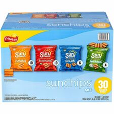 Sun Chips Mix Box: Harvest Cheddar Original French Onion - 30 Bags - 1 Carton - Snacks