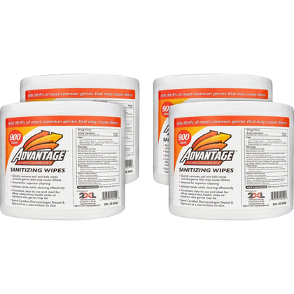 2XL Advantage Sanitizing Wipes: Multi-Surface Alcohol-Free - 900/Roll - Skin Care Dispensers & Refills