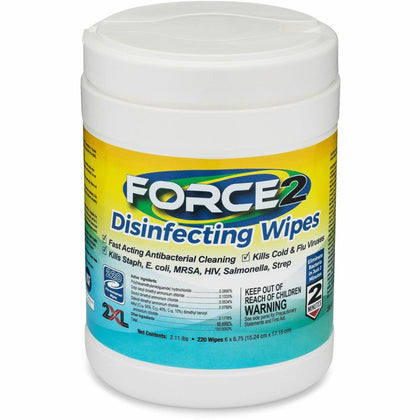 2XL FORCE2 Disinfecting Wipes: Fast-Acting Non-Toxic Solution - Disinfectants