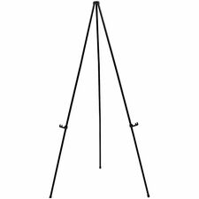 Lorell Presentation Easel - 20 lb Load Capacity - Aluminum Steel Metal - Black - For Travel - Heavy Duty Collapsible