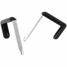 Quartet Cubicle Partition Hangers - 2 - for Board - Black - Set - Hooks &