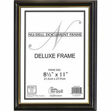 nudell Document Frame - 8.50’’ x 11’’ Size - Vertical Horizontal - Unbreakable Hanger - Plastic Wood - Grain Black - 1