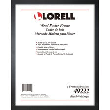 Lorell Solid Wood Poster Frame - 22’’ x 28’’ Size - Rectangle - Horizontal Vertical - Black - 1 Each - Frames & Plaques