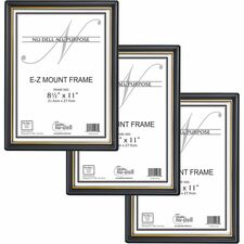 Golite nu-dell Easy Slide-In Document Frame - Holds 8.50’’ x 11’’ Insert - Horizontal Vertical - Plastic - Black - 3