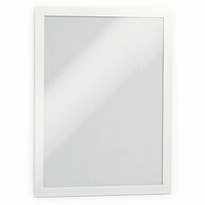 DURABLE DURAFRAME Letter 8-1/2’’ x 11’’ White - 2 PK - 9.50’’ 12’’ Frame Size - Portrait Landscape - Magnetic Sturdy