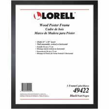 Lorell Solid Wood Poster Frame - 22’’ x 28’’ Size - Vertical Horizontal - Mountable - Black - 1 Each - Frames & Plaques