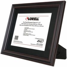 Lorell Two-toned Certificate Frame - 16’’ x 13’’ Size - Desktop Wall Mountable - Vertical Horizontal - Black - 1 Each