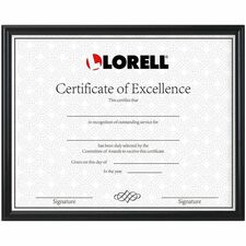 Lorell Certificate Frame - 8.50’’ x 11’’ Size - Desktop Wall Mountable - Vertical Horizontal - Black - 1 Each - Frames