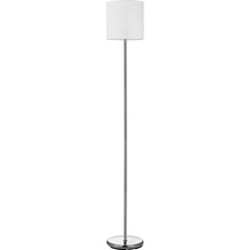 Lorell LED Contemporary Floor Lamp - 65’’ Height x 12’’ Width - 10 W Bulb - Brushed Nickel - Floor-mountable - Silver