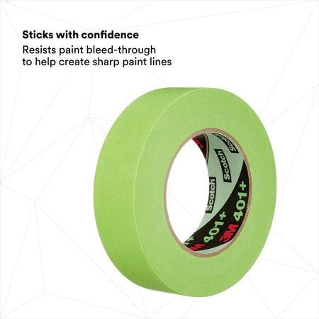 3M 401+ High Performance Green Masking Tape - Precision for Clean Lines