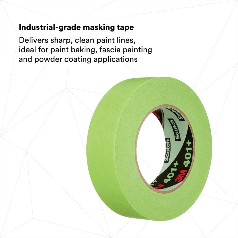 3M 401+ High Performance Green Masking Tape - Precision for Clean Lines