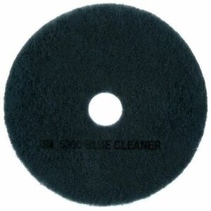 3M Blue Cleaner Pad 5300 - 17’’ Diameter - Scrubbing - Polyester Fiber Nylon - 5 / Carton - Floor Machines & Accessories