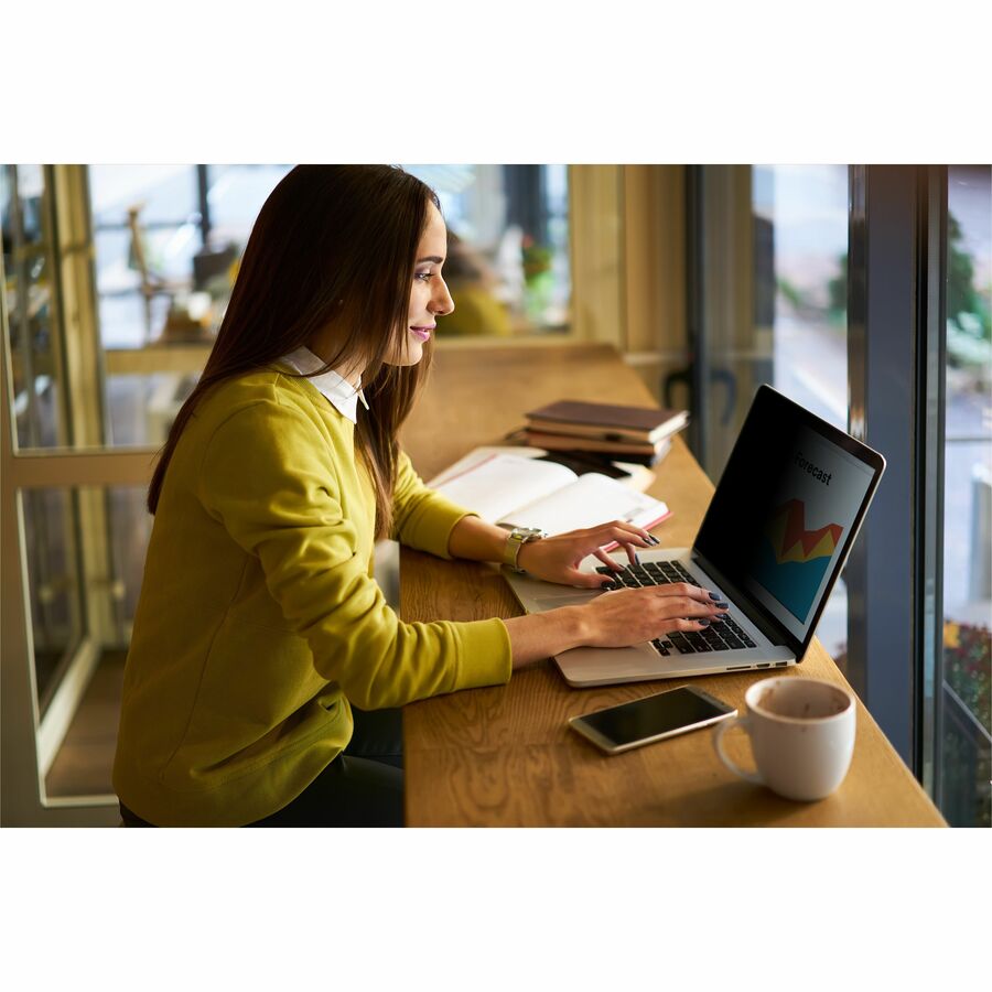 3M Bright Screen Privacy Filter for 15.6in Laptop, 16:9, BP156W9B Black, Matte - Alternate-Image2