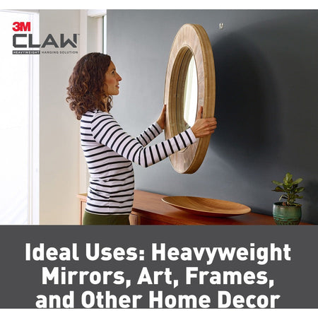 3M CLAW Drywall Picture Hanger - 15 lb (6.80 kg) Capacity - for Pictures Mirror Decoration Art Home - Gray - 5 / Pack