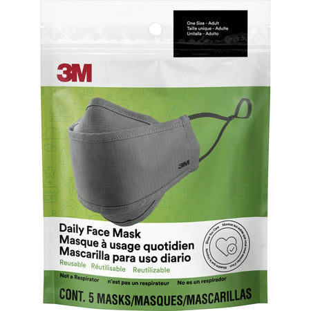 3M Daily Face Masks: Cotton Fabric Gray - Lightweight & Breathable - Multipurpose Masks