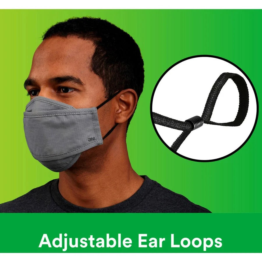 3M Daily Face Masks: Cotton Fabric Gray - Lightweight & Breathable - Multipurpose Masks