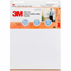 3M Flip Charts: Plain 40-Sheet Stapled Pack - Heavyweight Bleed-resistant - 25’’ x 30’’ - Easel Pads