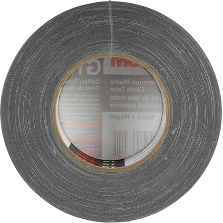 3M Gaffers Cloth Tape - 54.60 yd Length x 1.90’’ Width 11 mil Thickness - Black - Vinyl - 1 Roll - General