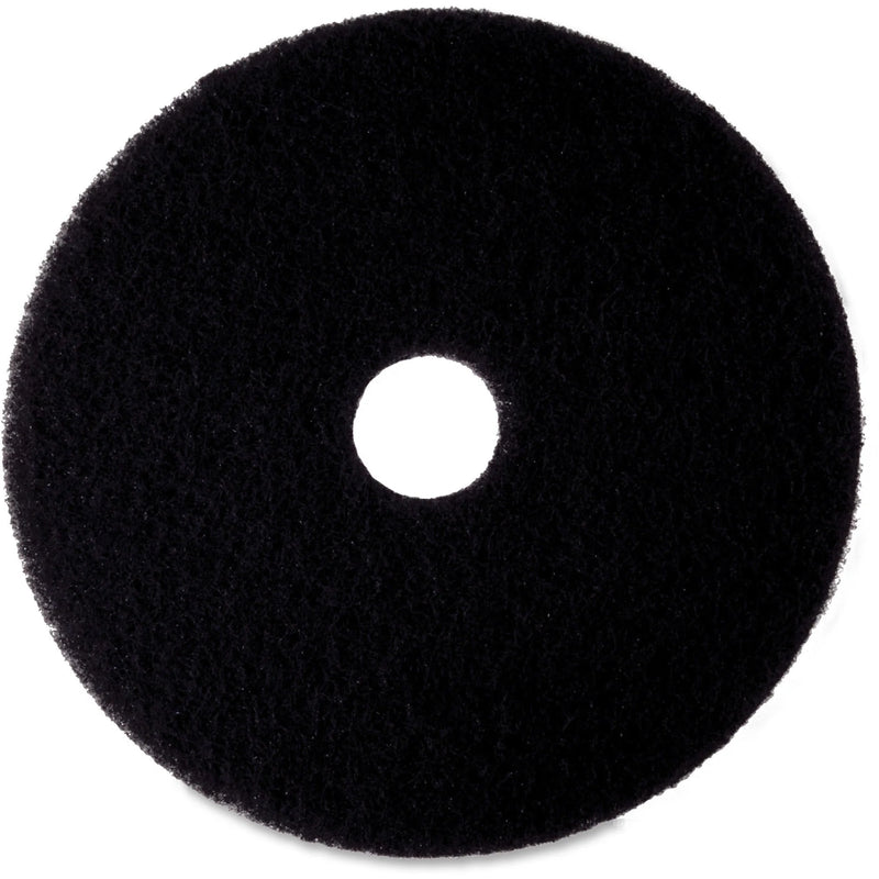 3M High Productivity Pad - 17’’ Diameter - Fiber - Black - 5 / Carton - Floor Machines & Accessories