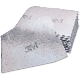 3M Maintenance Sorbent Pads: 15.5’’ x 20.5’’ - 100/Carton - Scrim - White - Sponges Cleaning Pads & Wipers