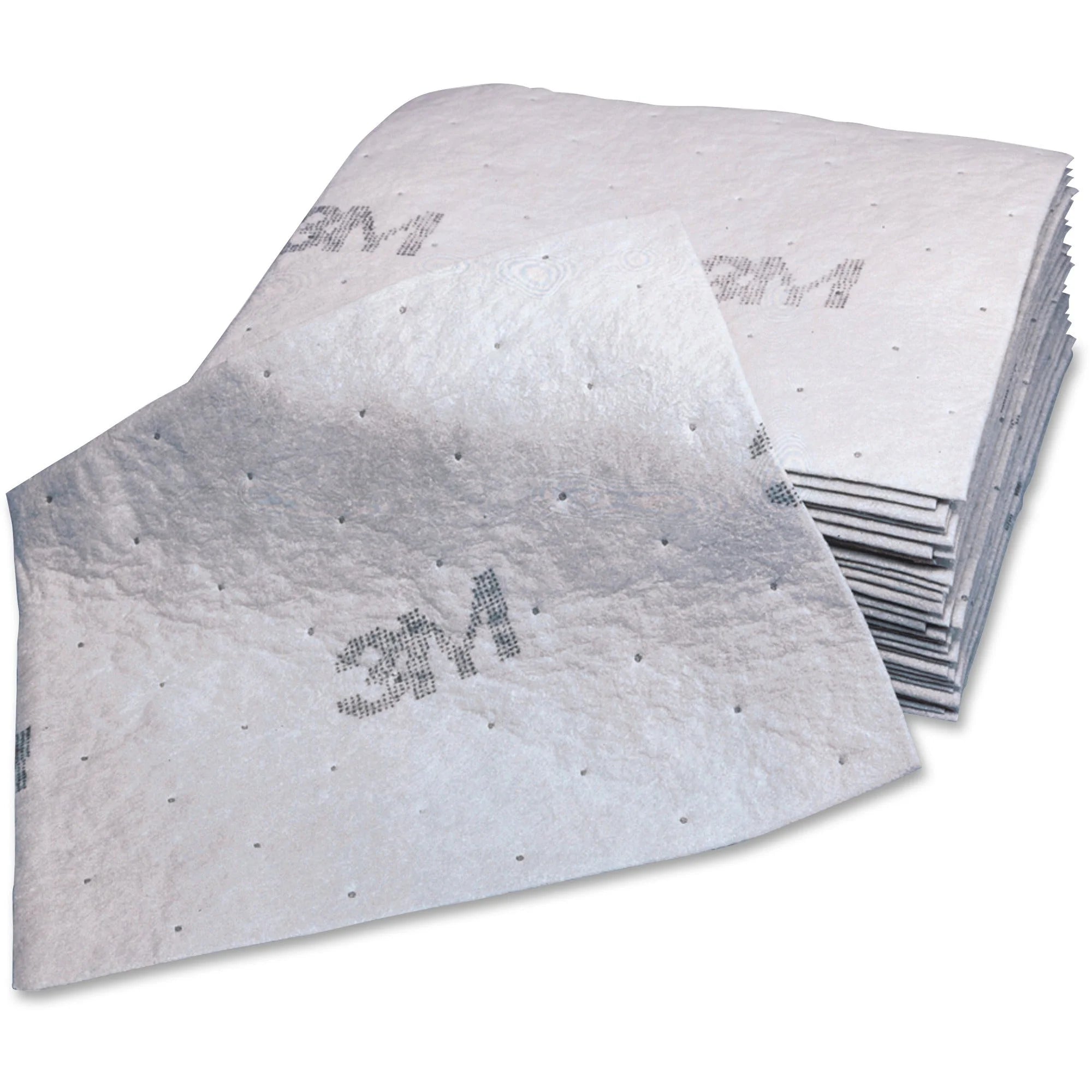 3M Maintenance Sorbent Pads: 15.5’’ x 20.5’’ - 100/Carton - Scrim - White - Sponges Cleaning Pads & Wipers