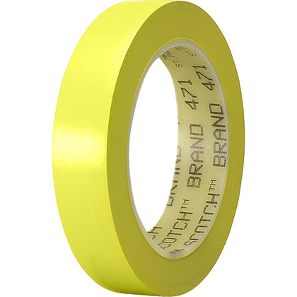 3M Marking Tape: 36 yd x 1’’ Yellow Vinyl - Solvent Resistant - Multi-Use Tape - General Purpose/Office