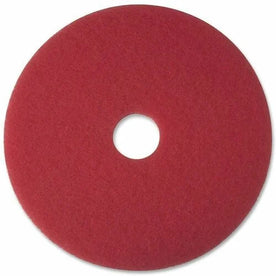 3M Red Buffer Pads - 20’’ Diameter - Polyester Fiber - Pack of 5 - Floor Machines & Accessories