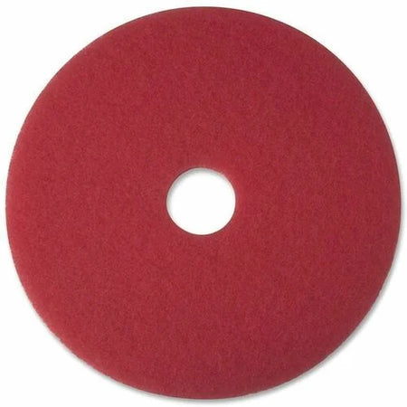 3M Red Buffer Pads - 20’’ Diameter - Polyester Fiber - 5 / Carton - Floor Machines & Accessories