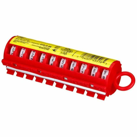 3M ScotchCode Wire Marker Tape Dispenser STD - 0.2’’ Width - White Red Transparent - Polyester Acrylic Plastic - 1 Each