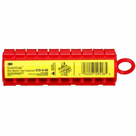 3M ScotchCode Wire Marker Tape Dispenser STD - 0.2’’ Width - White Red Transparent - Polyester Acrylic Plastic - 1 Each