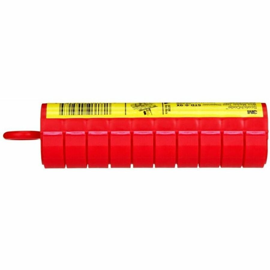 3M ScotchCode Wire Marker Tape Dispenser STD - 0.2’’ Width - White Red Transparent - Polyester Acrylic Plastic - 1 Each