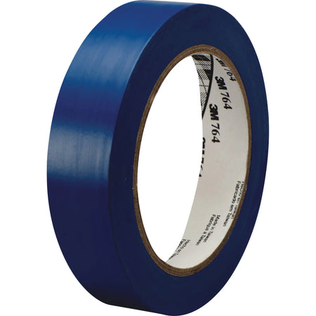 3M Vinyl Tape 764: 36 yd x 1’’ 5 mil - Blue Rubber - PVC Backing - Packing & Dispensers