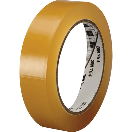 3M Vinyl Tape 764: 36yd x 1’’ 5mil - Tan Tint - Rubber/PVC - 1 Roll - Packing & Dispensers