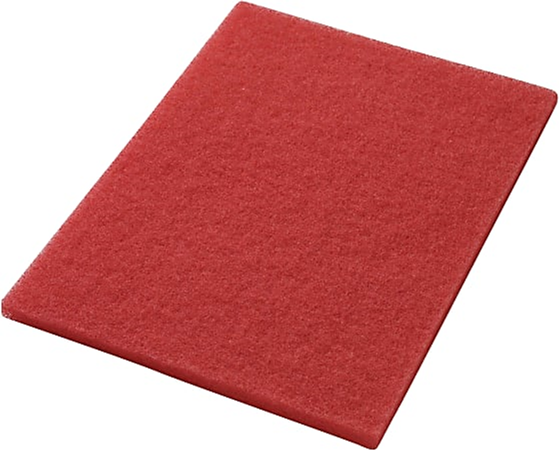 AMERICO Red Buffing Pads: 14 in Wd, 20 in Lg, Synthetic Fiber, 5 PK