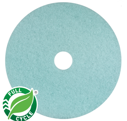AMERICO Luster Lite Blue Burnishing Pads: 27 in, Synthetic Fiber, 3000 RPM Max Speed, 5 PK
