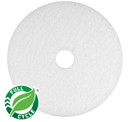 AMERICO White Polish Pads: 27 in, Synthetic Fiber, 3000 RPM Max Speed, 5 PK